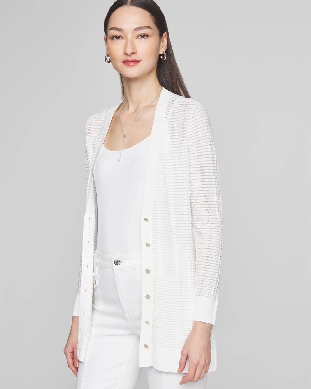 Stitchy Rib Boyfriend Cardigan White House Black Market